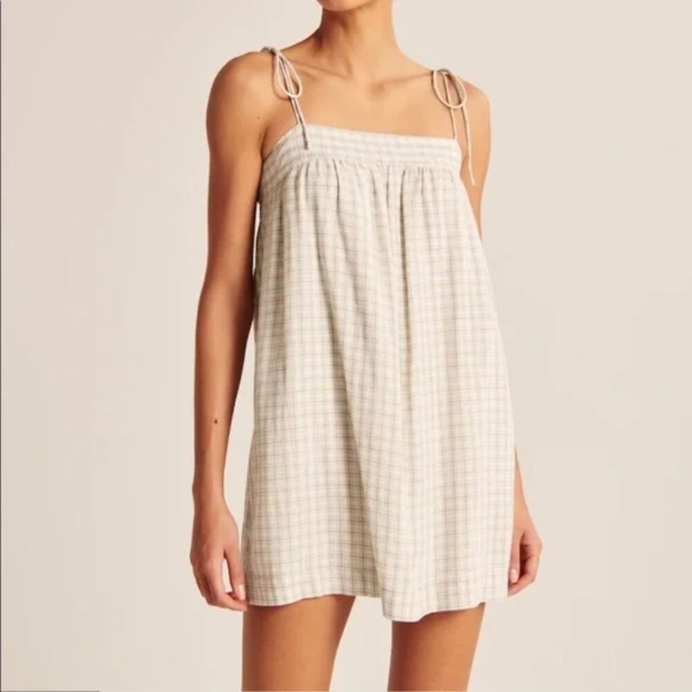 Tie-Strap Trapeze Mini Dress